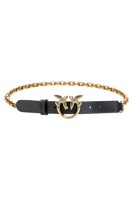 LOVE DAY CHAIN BELT SIMPLY H2 VIT. SETA BLACK-ANTIQUE GOLD by PINKO