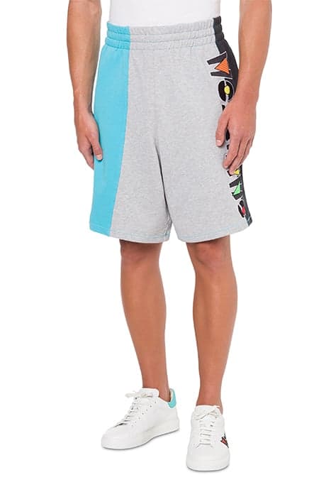 BERMUDA SHORTS IN STONE WASH FLEECE MULTICOLOR by Moschino