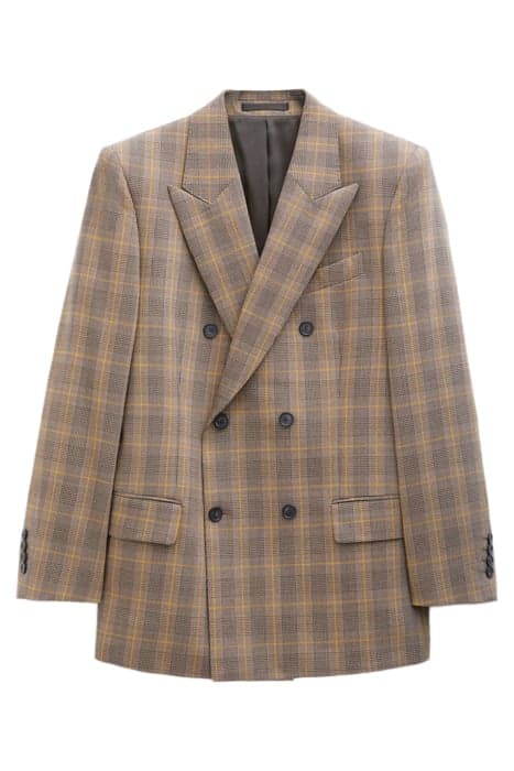 DOUBLE BREASTED CHECK BLAZER BROWN/YELL by Filippa K