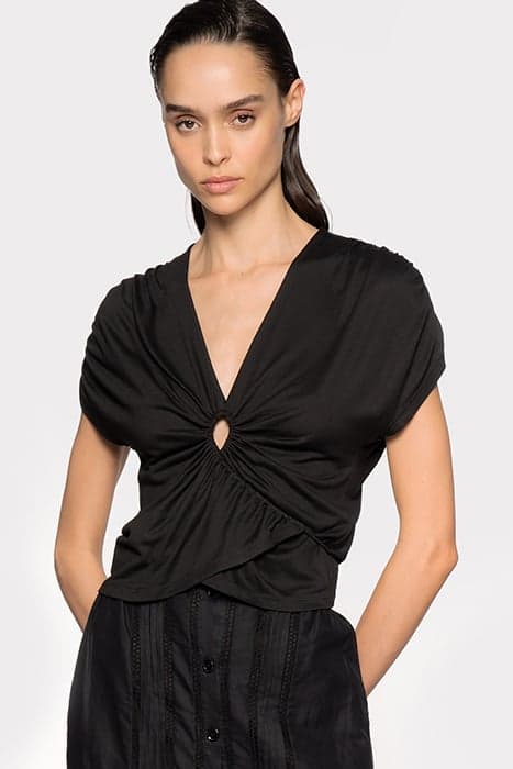 VADUZ TOP JERSEY FLUIDO BLACK by PINKO