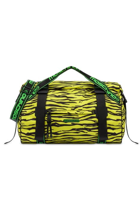 ALLOVER TIGER NYLON HOLDALL YELLOW by Moschino