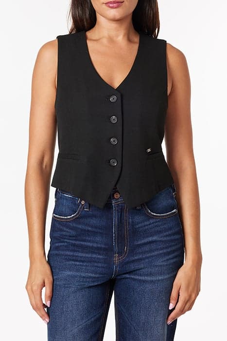 SOLID VEST BLACK by Scotch & Soda