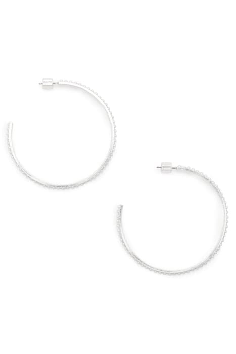 PEARL LARGE HOOPS WARM SILVER/WHITE by AllSaints