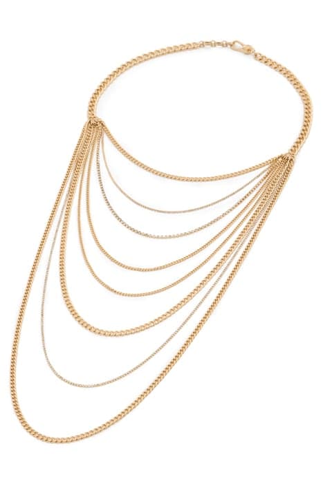 TRUDY CHAIN NECKLACE WARM BRASS/GREY by AllSaints