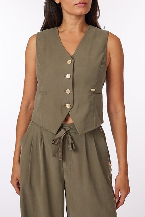 TWILL VEST DUSKY GREEN by Scotch & Soda