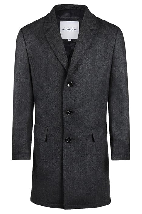 WOOL HERRINGBONE OVER COAT DARK GREY MELANGE by McGregor