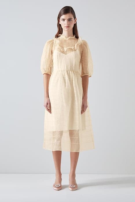 DR MADDIE PINTUCK DRESS ECRU by LK Bennett