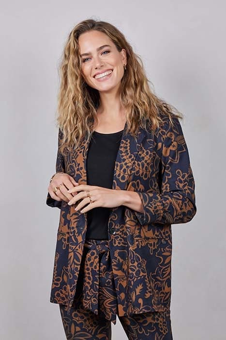 TRAVEL BLAZER MIDA PRINT BLACK WITH SAND CENTREPIECE PRINT by DIDI