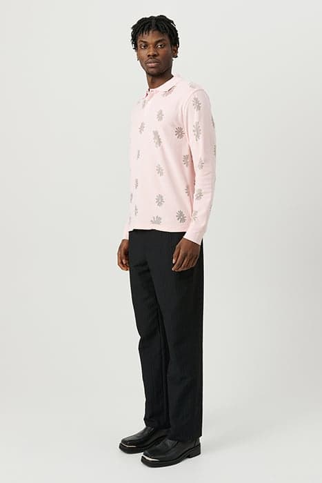 ROBERT LONG-SLEEVED POLO SHIRT PINK MULTI by Soulland