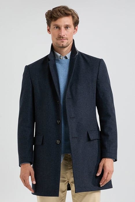 WOOL HERRINGBONE OVER COAT NAVY by McGregor