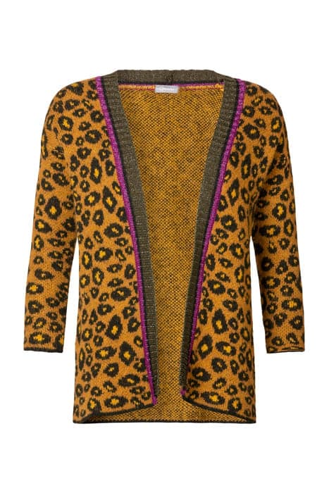 CARDIGAN LEOPARD WITH LUREX MUSTARD COMB. by Geisha