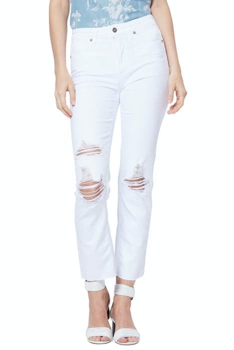 NOELLA STRAIGHT RAW HEM BRILLIANT WHITE DESTRUCTED by PAIGE