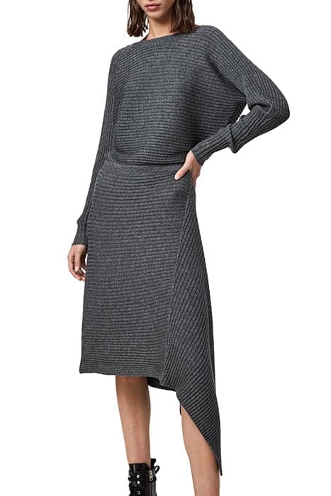 EVA METAL DRESS CHARCOAL GREY by AllSaints