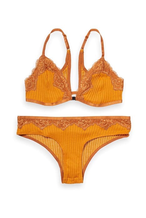 JERSEY UNDERWEAR SET WITH LACE DETAILING SUNSET ORANGE by Scotch & Soda