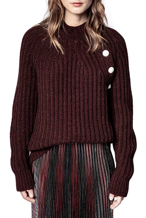 COLEEN AWA PULL COTES BOUTONNÉ BORDEAUX by ZADIG&VOLTAIRE