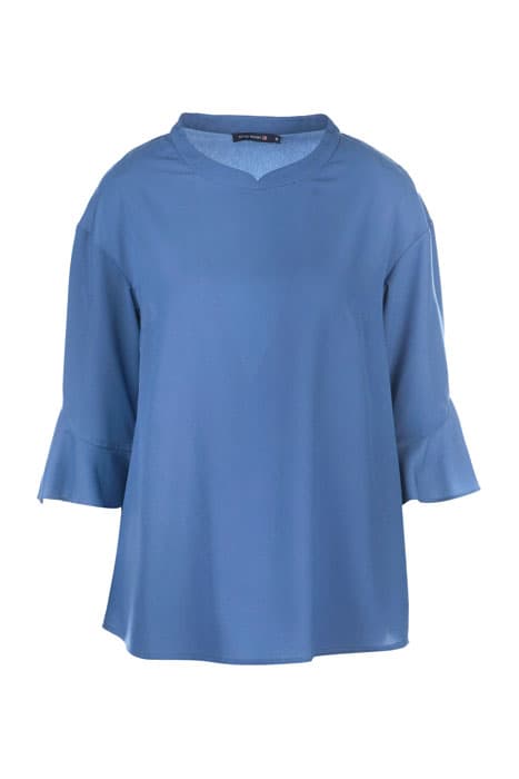 SHIRT MOCKNECK COL FLARED SL BLUE by River Woods