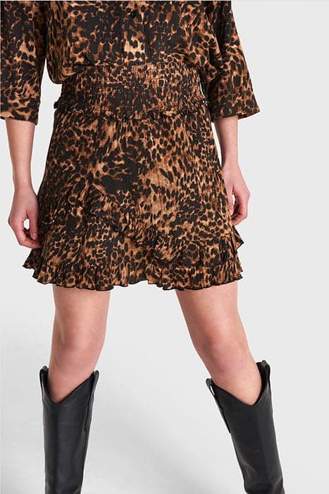 LADIES WOVEN JAGUAR CRINKLE MINI SKIRT ANIMAL by Alix The Label