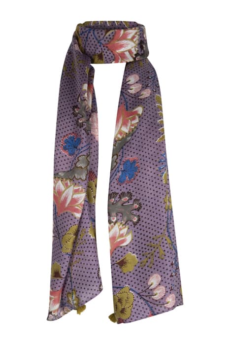 CLAUDIA PRINTED CREPE SCARF PURPLE MLT by White Stuff