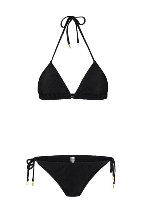 LADIES TEXTURED LEOPARD TRIANGLE BIKINI BLACK by Shiwi