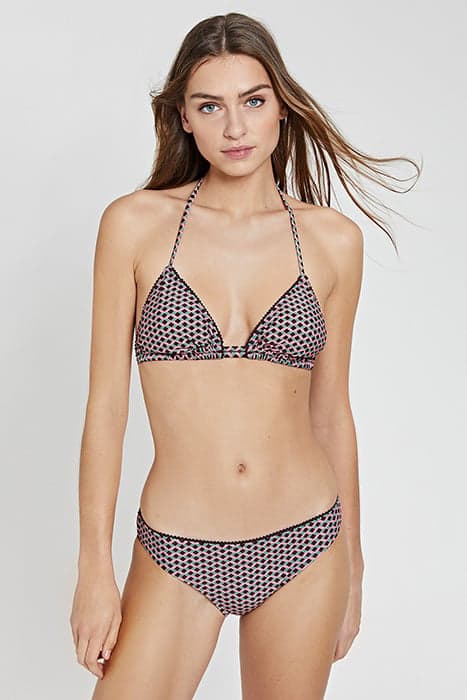 LADIES RETRO MINIPRINT LIZ TRIANGLE BIKINI BOURGONDY AUBERGI by Shiwi