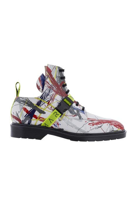 UNISEX PRINTED COMBAT BOOTS BRUSH PRINT. by Marcell von Berlin