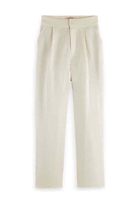 TAILORED JOGGER IN LINEN BLEND QUALITY ECRU by Scotch & Soda