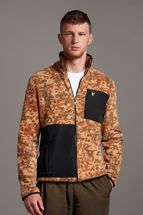 EARTH PRINT FLEECE TAN by Lyle & Scott