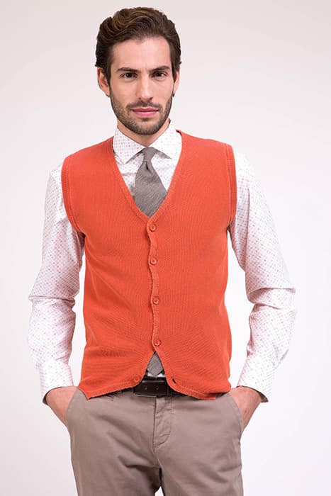 Riso Waistcoat Orange by Cavallaro Napoli