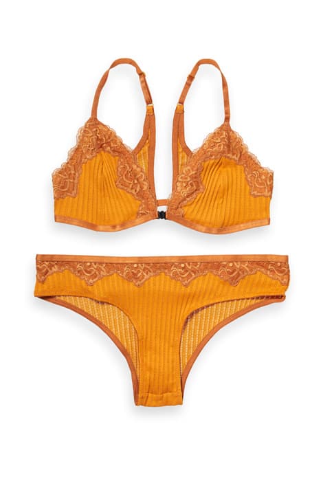 JERSEY UNDERWEAR SET WITH LACE DETAILING SUNSET ORANGE by Scotch & Soda