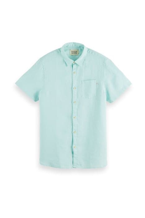 REGULAR FIT LINEN SHORTSLEEVE SHIRT SEAFOAM by Scotch & Soda