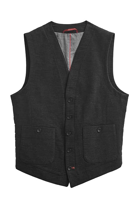 COSTOCK MOLESKIN WAISTCOAT WASHED BLK by White Stuff