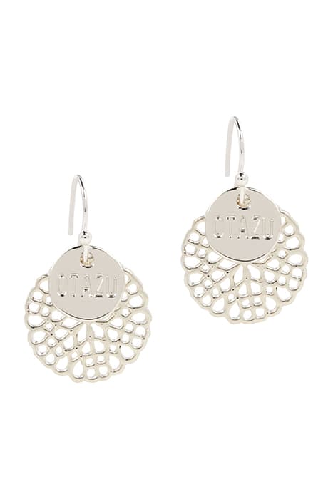 OTAZU FLOWER DISK EARRINGS SILVER SILVER by OTAZU