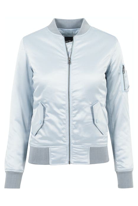 LADIES SATIN BOMBER JACKET BABYBLUE by Urban Classics