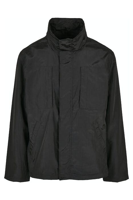 DOUBLE POCKET NYLON CREPE JACKET BLACK by Urban Classics