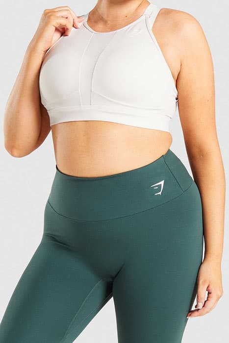 GYMSHARK MESH NECKLINE SPORTS BRA CREAM by Gymshark