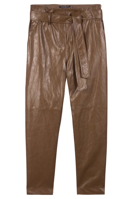 TROUSERS IN LEATHER LOOK NUT by Luisa Cerano