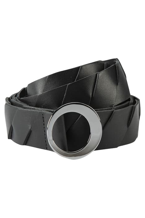 TEXTURED LEATHER BELT BLACK by Luisa Cerano