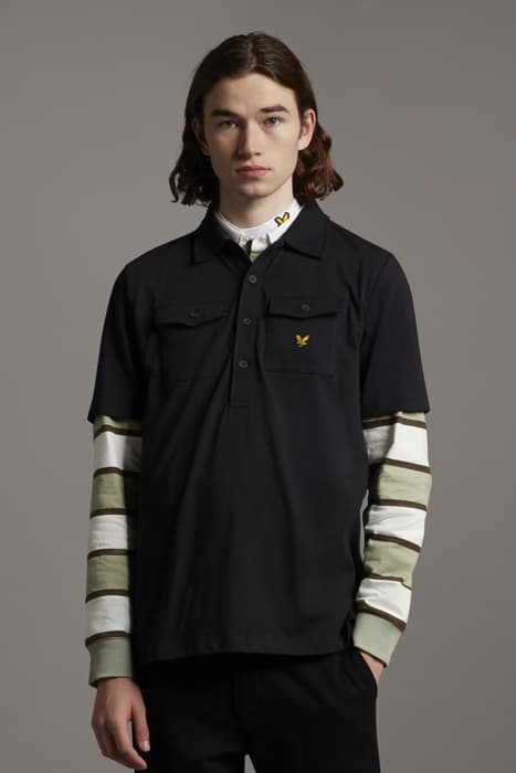 TWO POCKET POLO SHIRT TRUE BLACK by Lyle & Scott