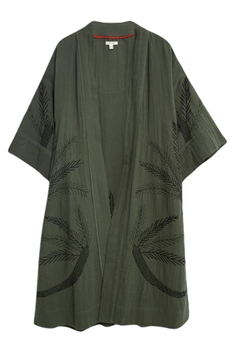 KAYLEE EMBROIDERED KIMONO MID GREEN by White Stuff