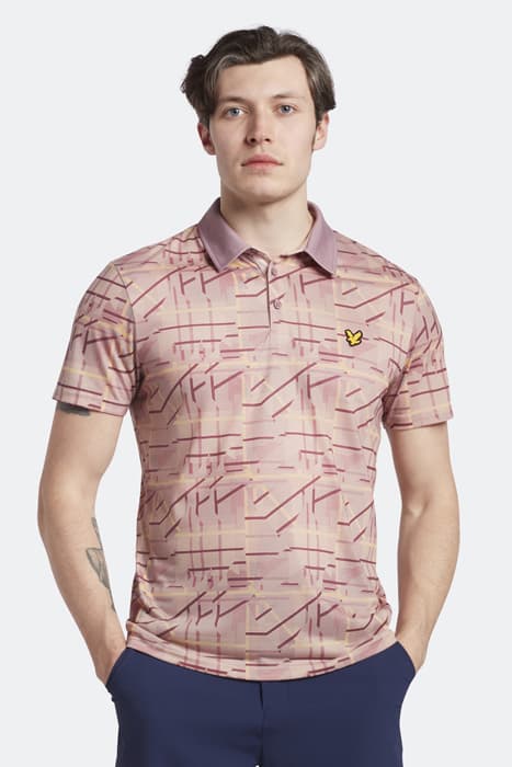 DECONSTRUCTED TARTAN POLO NOSTALGIC PINK by Lyle & Scott