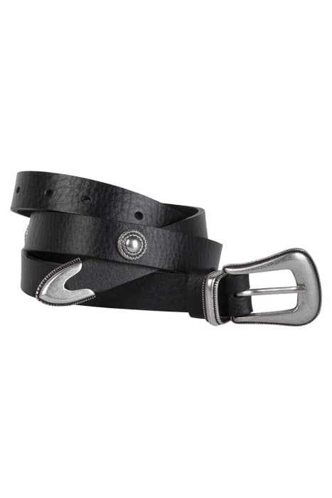 LEATHER BELT CIRCLE LOVE BLACK by Devotion Twins