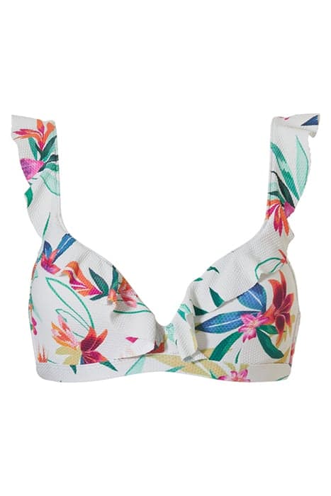 SW BRA TSHIRT BOWIE WHITE PARADISE BRIGHT FLOWER by Livera