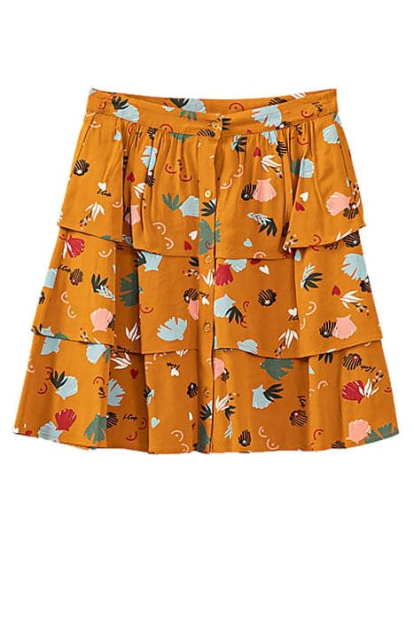 LARCH FUN PRINT RUFFLED SKIRT PLAYFUL MADRID by ICODE