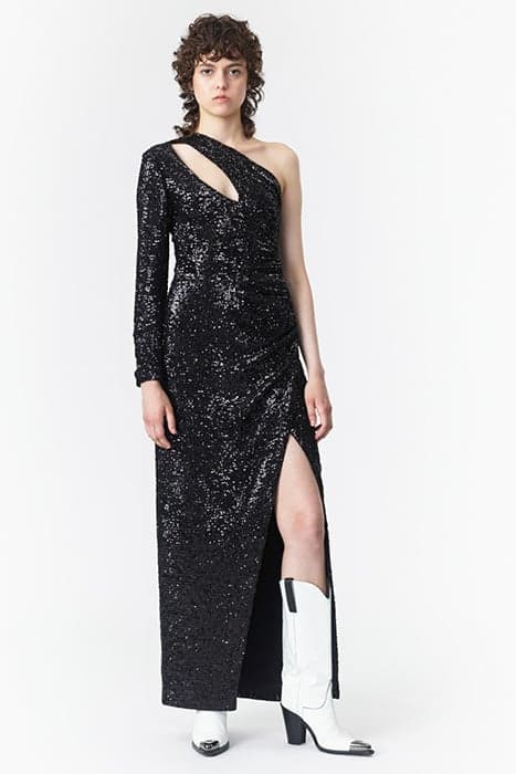 WOMEN‘S SEQUIN ONE-SHOULDER DRESS BLACK by Marcell von Berlin