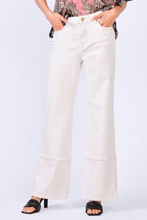 WIDE LEG JEANS OFF WHITE DENIM WHITES by Summum Woman