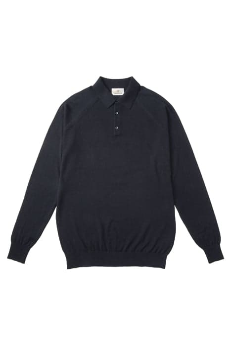 RAGLAN POLOSHIRT LONG SLEEVES MIDNIGHT by Woodrow