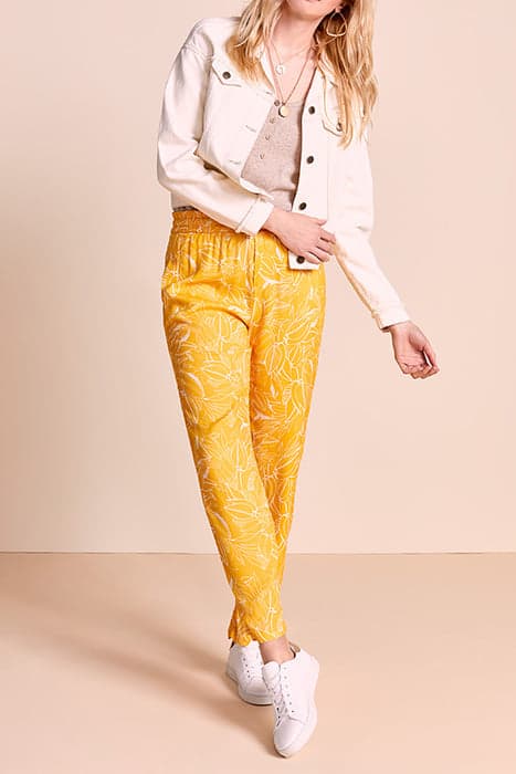 PIA - FLUID HONEY TROUSERS WITH VEGETABLE PRINT HONEY by ONE STEP