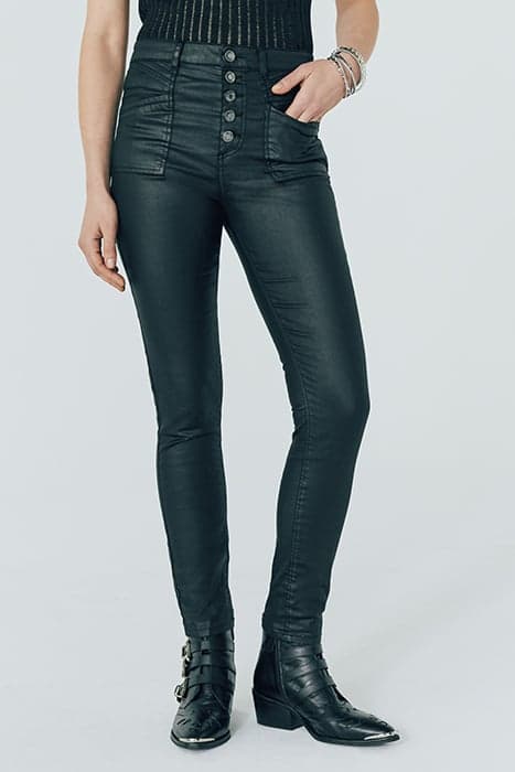 BLACK COATED HIGH-WAIST SCULPT-UP SLIM JEANS by IKKS