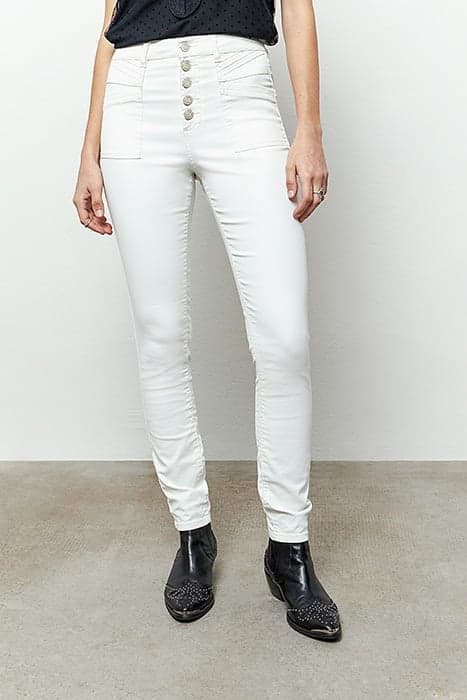 WOMEN’S WHITE COATED HIGH-WAIST SCULPT-UP SLIM JEANS by IKKS