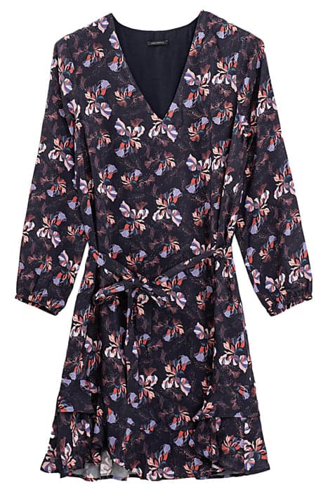 WOMEN’S FLORAL ECOVERO® VISCOSE LONG-SLEEVE DRESS NAVY by IKKS